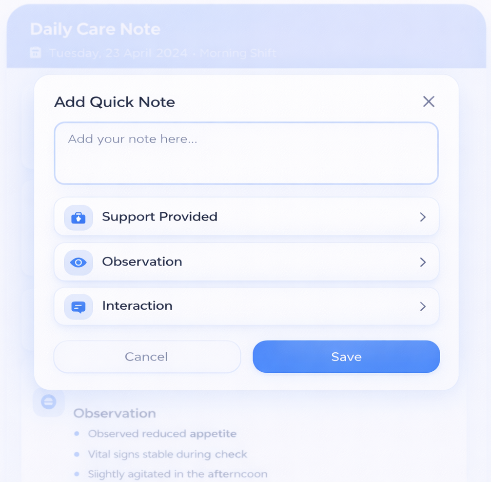 digital daily care notes