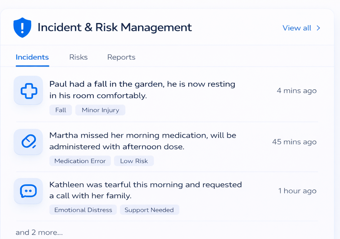 Incident & Risk Management | Care Home Safety & Compliance